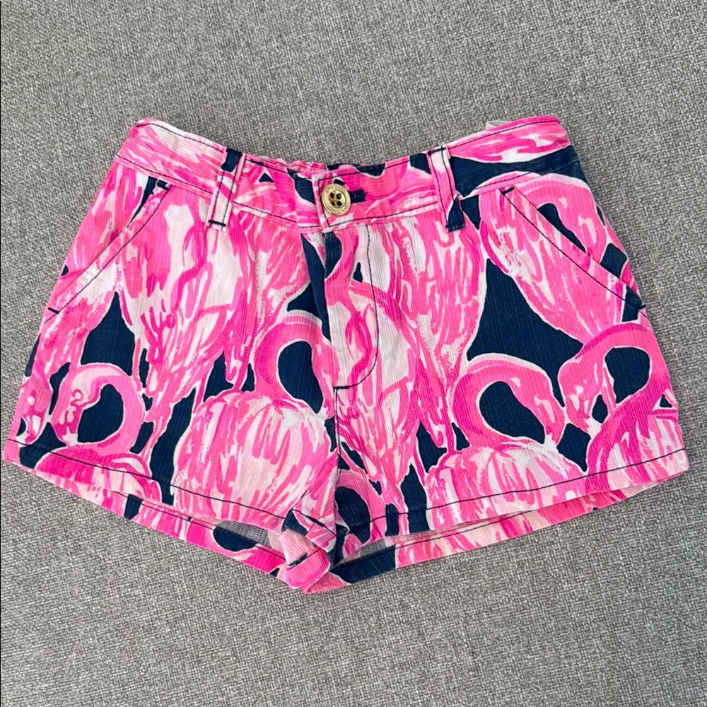 Lilly Pulitzer Vibrant Pink Flamingo Girls Shorts size 8